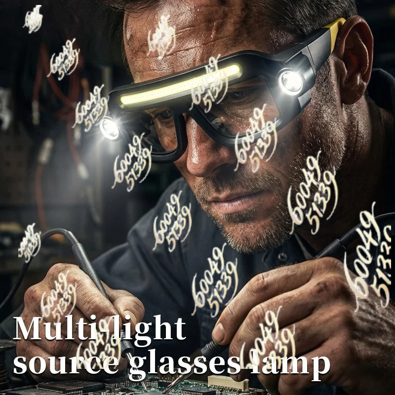apply to New XTE Multifunctional Glasses Light USB Rechargeable Long Lasting Lithium Battery Outdoor Hiking Head Mounted Lamp