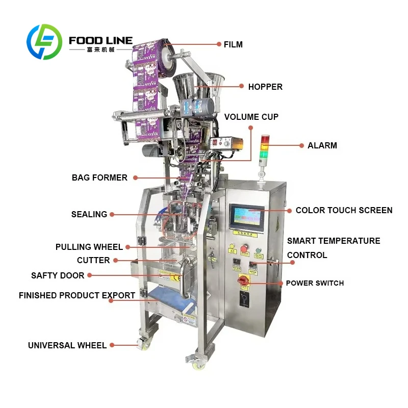 Customized Multi-functional 2g 3g 5g Sachet Pepper/salt/sugar Vertical Automatic Granule Sachet Pellet Packaging Machine