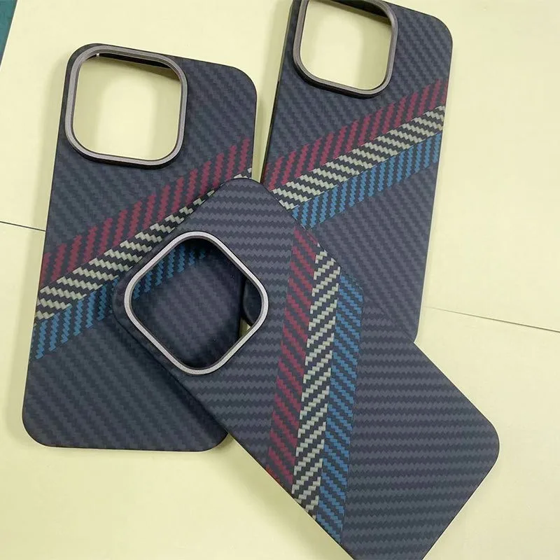 Casing Ponsel Aramid Fiber Ultra Tipis Anti Jatuh Sederhana untuk Apple 13 14 15 16 Pro Promax, Khusus untuk IPhone 14Pro