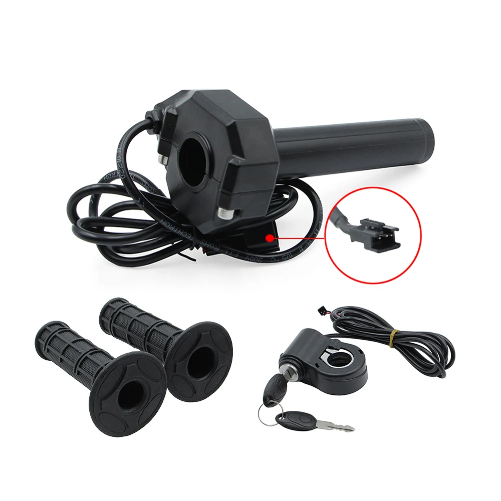 E-bike Full Twist Throttle Grip with Key Ignition For Ridstar Q20/Q20Pro/H20 Electric Dirt Bike Scooter Motorcycle Parts