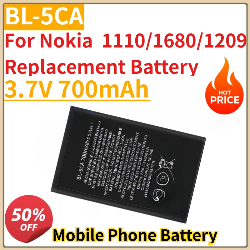 

High Quality New BL-5CA 3.7V 700mAh Mobile Phone Battery for Nokia 1110/1680/1209 Replacement Battery