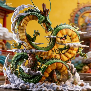 

24cm Dragon Ball Anime Figure Shenron Figure Goku and Shenron Figurine Statue Doll Collection Room Toy Gifts