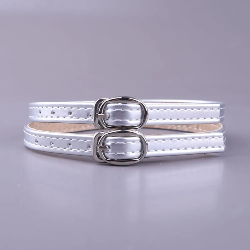 1pair PU Leather Detachable Shoe Straps Adjustable Straps Anti-drop Heel High Heels Shoelace Metal Buckle Shoe Strings