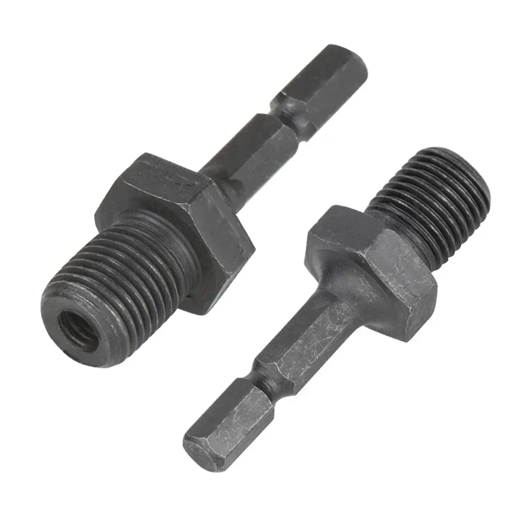 เจาะ Chuck Adapter 1/4 Hex Shank อะแดปเตอร์ 1/2 "3/8" ด้ายชายไฟฟ้าเจาะ Bits Collet Quick Change Converter ใหม่