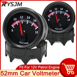 12v Voltmeter for Cars 52mm Voltmeter Display 8-18V Pointer Volt Gauge Voltage Meter Battery Level Indicator Car Clock 12v Gauge