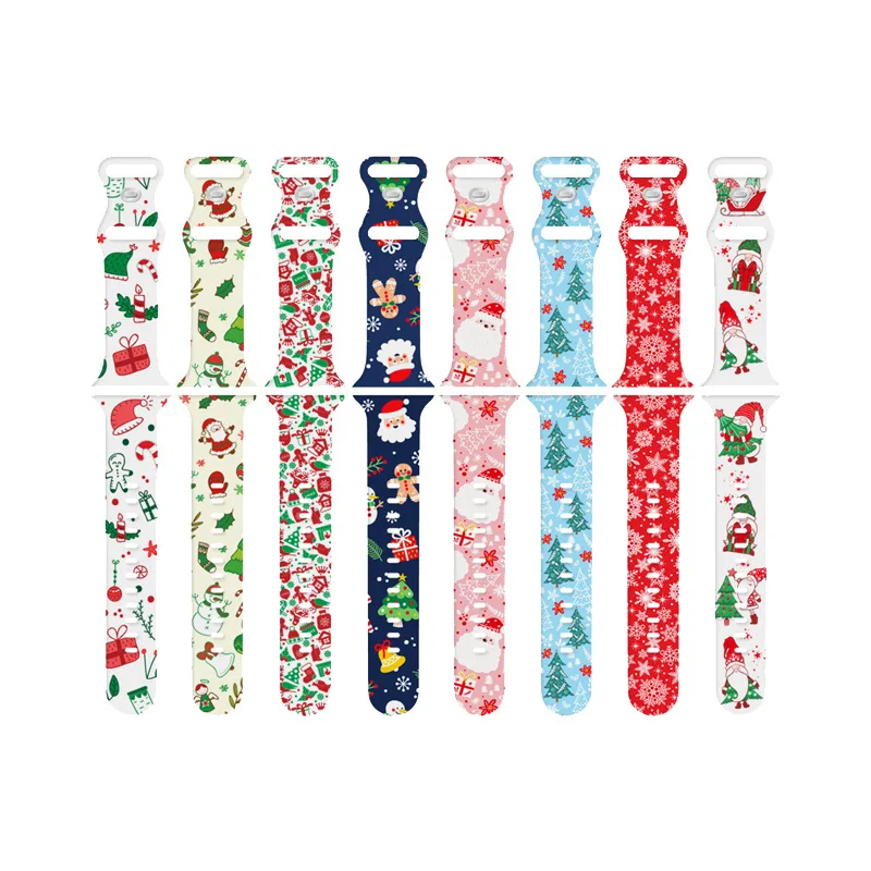 Apple Christmas Series Watch Strap 2023 New Christmas Printed Silicone Strap with Tools Sports Strap