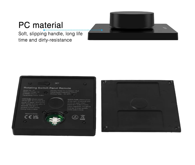 Miboxer K1 White / Black Rotating Panel Remote Switch 2.4G Wireless 3V Dimmable Brightness Color Temperature For LED Buld Light