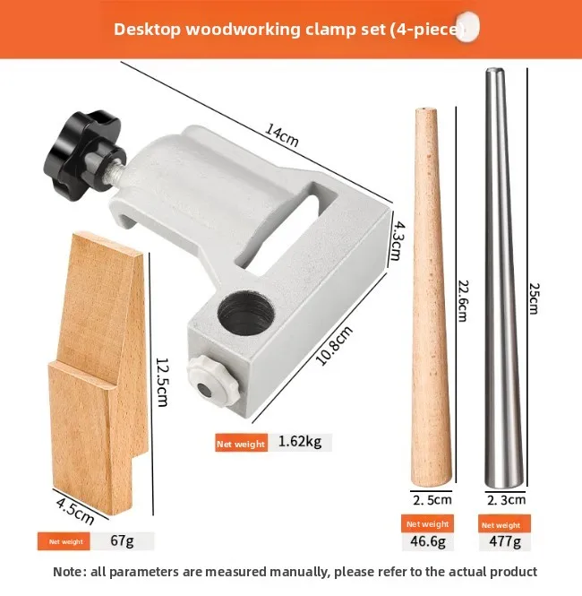 Jewelry Bench Pin Clamp Set V-Slot Steel Wood Workbench Vise for Sawing Filing