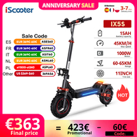 iScooter ix5s 1000W Powerful Electric Scooter 15AH Battery Foldable Adult Electric Scooter 45km/h Off-Road Electric Kick Scooter