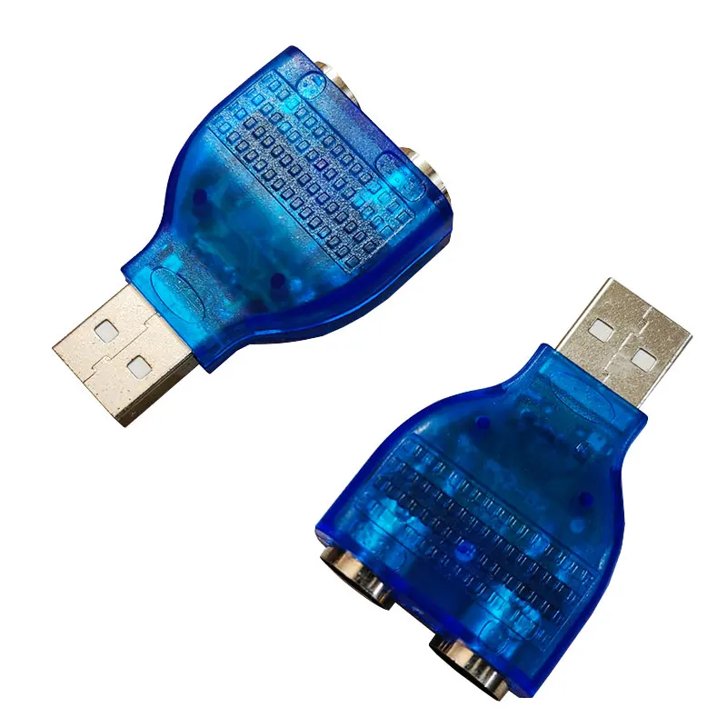 

USB 2.0 A Male to 2Port PS2 Female Converter Adapter for Mouse Keyboard Connector Adapter Dongle