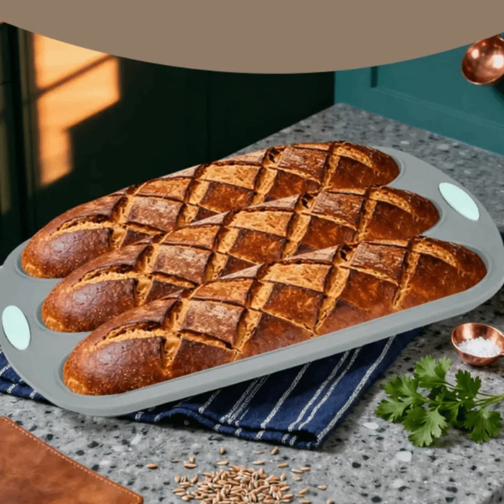 

Durable Non-stick Silicone Bread Pan Heat-resistant Rectangular Baking Mold Easy Release Anti-scalding Baking Tray Hamburger