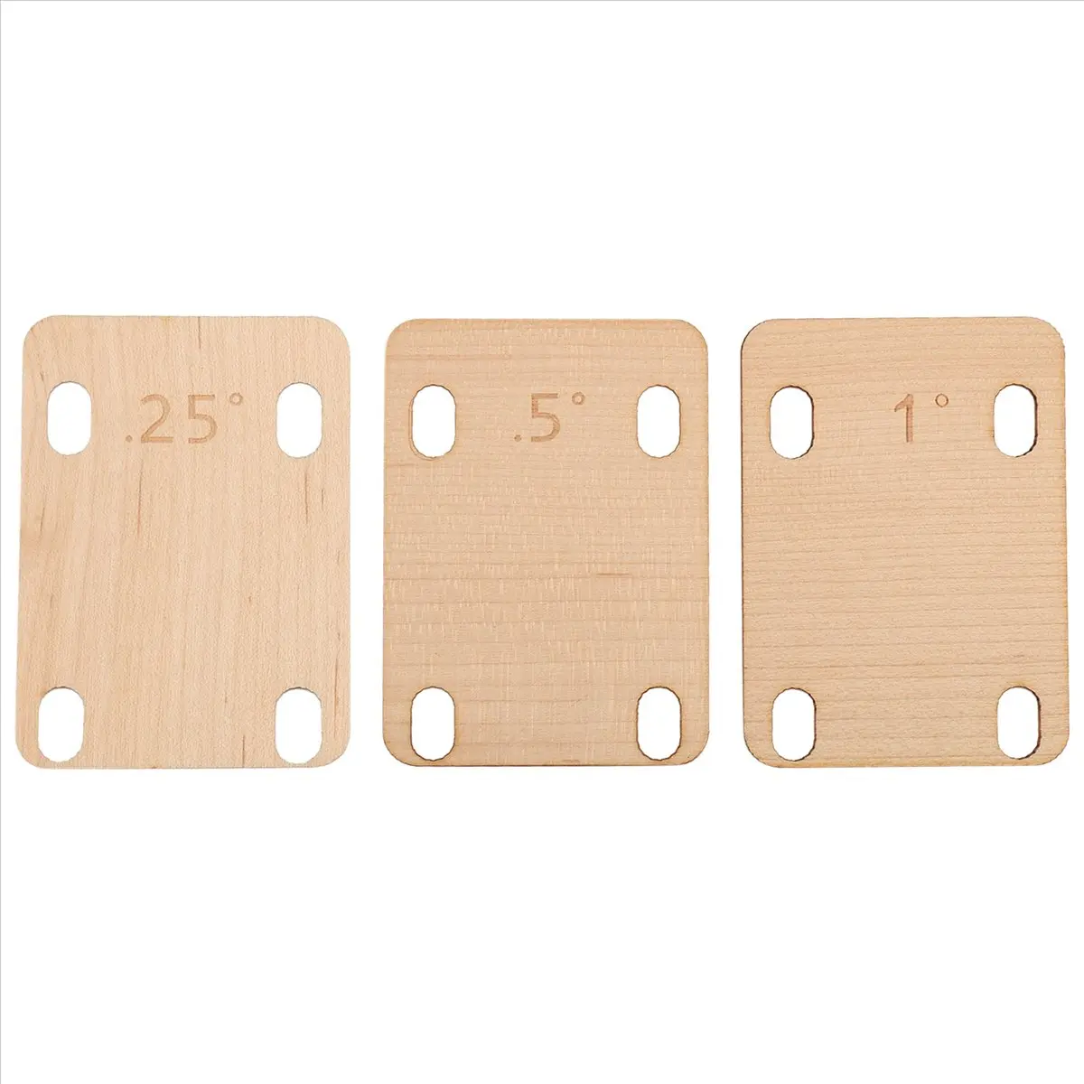 ABXY 3Pcs Guitar Neck Shims, Solid Maple Wood Guitar Neck Shim Protection 0.25, 0.5 And 1 Degree Guitar Neck Plate Tool