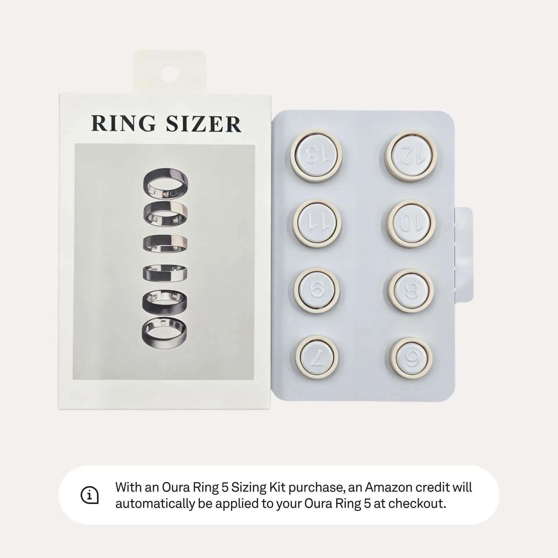 Kit de Medição de Tamanho de Anel Oura Ring 5: Molde de Referência, Luva de Teste Universal para Homens e Mulheres, Ferramenta de Medição de Dedo, Testador de Tamanho de Anel