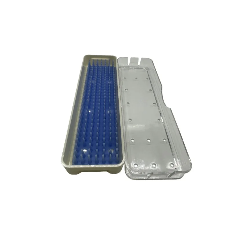 Silicone pad high-pressure sterilization box for ophthalmic surgical instruments, capable of high-temperature disinfection up to