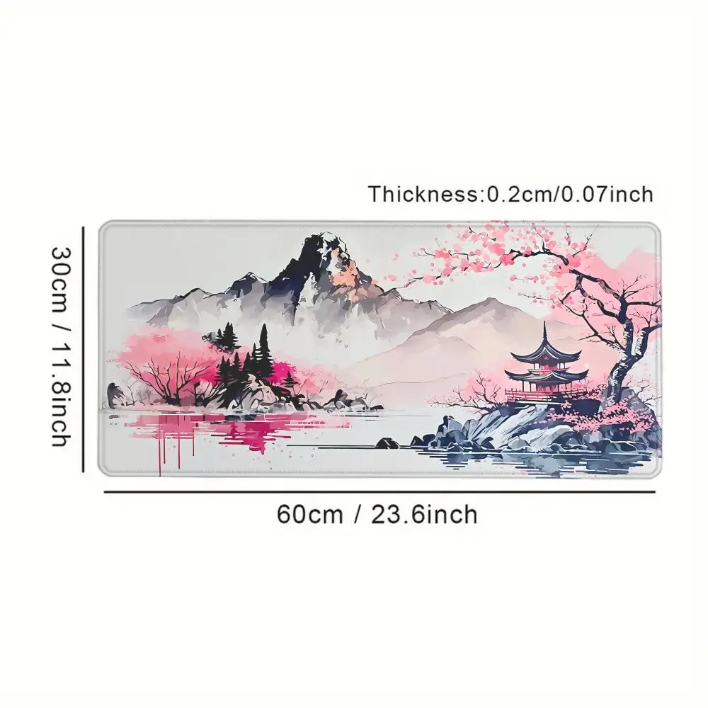 Tappetino per mouse Sakura Scenery Tappetino per mouse da gioco in gomma antiscivolo grande Durevole bordo con cucitura spessa adatto per tappetini da scrivania per ufficio e giochi