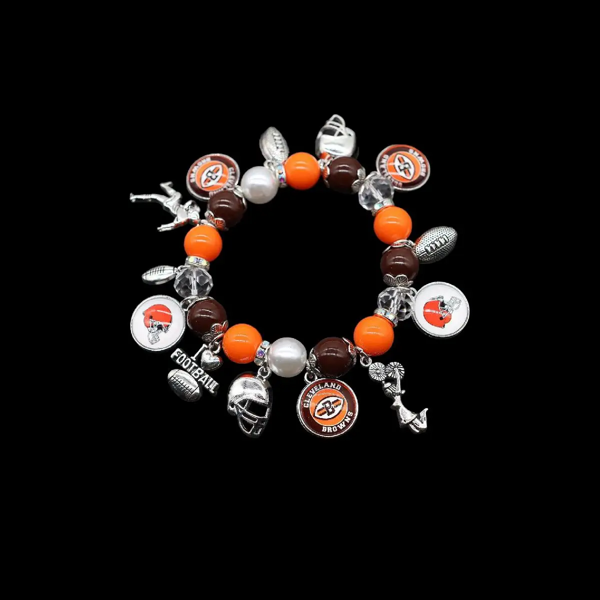 مطاطا حبة قلادة أساور كرة القدم سوار الرجال النساء سانت مجوهرات اكسسوارات مروحة هدية #1