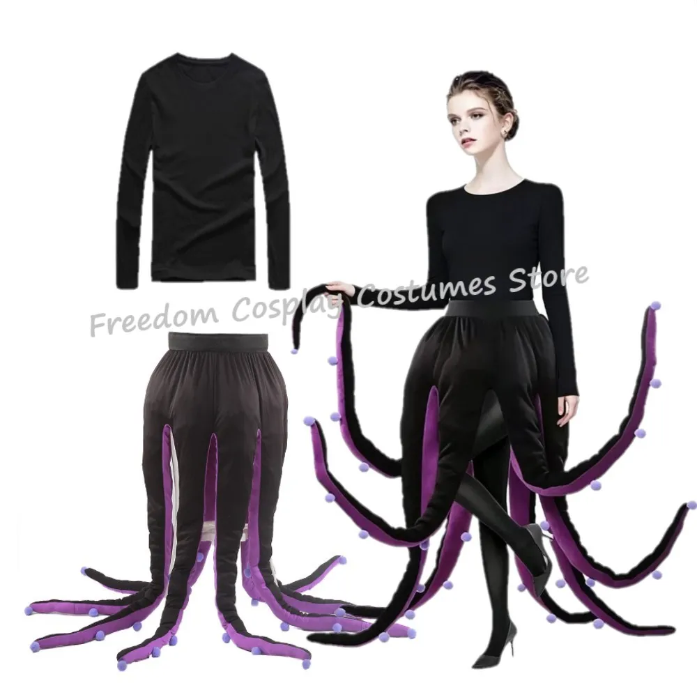 Disfraz de Ursula para mujer, falda de fantasía, ropa de dibujos animados de pulpo y sirena, disfraz creativo de criatura marina para Halloween