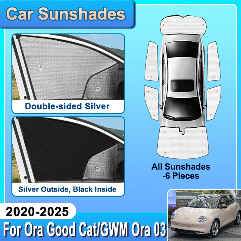 

For GWM Ora 03 2020-2025 Good Funky Cat ES11 Car Full Privacy Sunshade Suction Cup Windows Shading Covers Protection Accessories