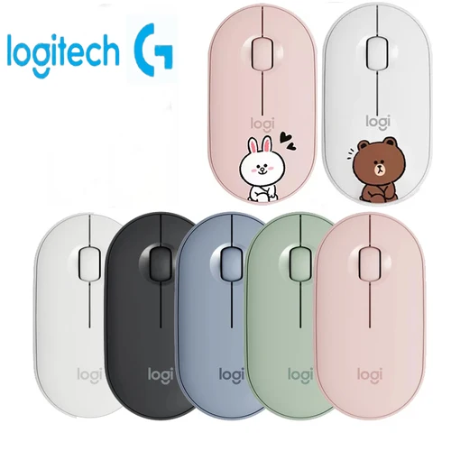 Imagen 1 del producto Logitech-ratón inalámbrico POP/Pebble M350 con Bluetooth, Mouse silencioso para oficina, Mouse femenino, portátil, tableta, forma de guijarro