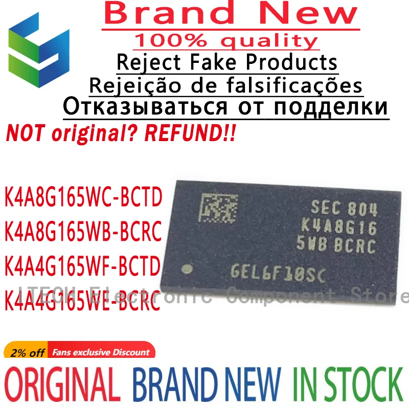 

5PCS/Lot K4A8G165WC-BCTD 、K4A8G165WB-BCRC FBGA-96 New Original Flash Memory Chip K4A4G165WE-BCRC 、K4A4G165WF-BCTD