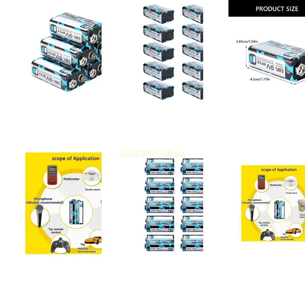 F62C 10 Считается 9V 6F22 батарея высокая емкость срок службы полки несколько электронных устройств