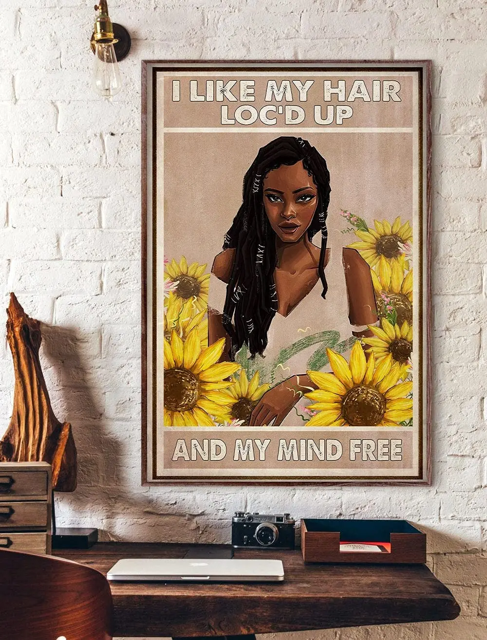 SIGNCHAT Dreadlocks Loc'D Up Afro Queen Black Woman African American Woman Black Lives Matter Home Decor Poster Metal Sign