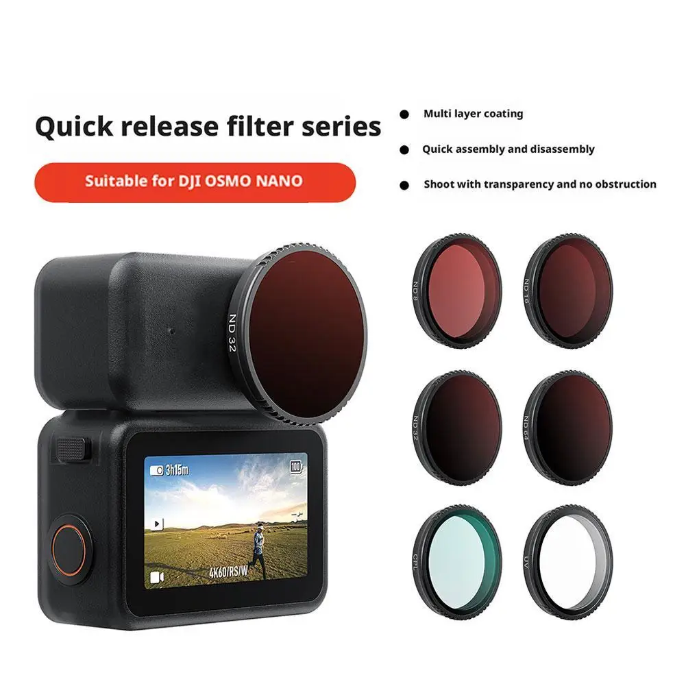 

УФ-фильтр CPL, ND8 ND16 ND32 ND64 для быстрого удаления AMagisn Ama DJIOSMO NANO