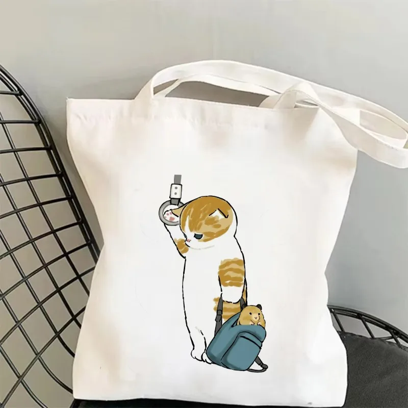 مسلية المهنية القط تصميم واسعة قابلة لإعادة الاستخدام حمل للمكتب والركاب مدرسة لطيف الزنجبيل هريرة العمل حقيبة قماش قنب