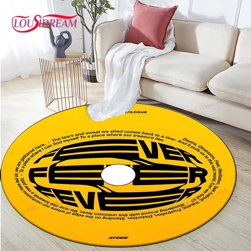 Korean Group A-ATEEZ CD Rug Home Decorative Round Carpet Soft Fashion Area Rugs Bedroom Anti-slip Floor Mat Chair Mat  Carpet