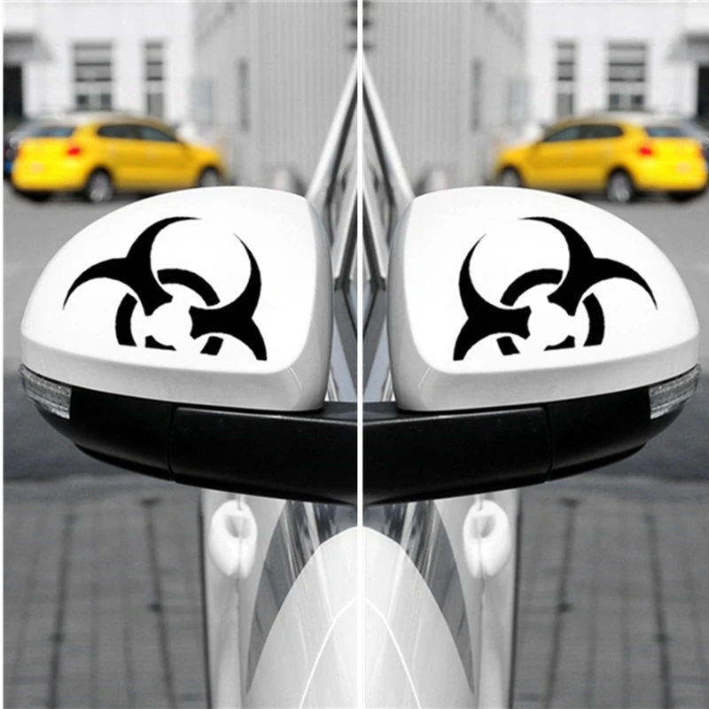 Car Stickers Biochemical Hazard Warning Funny Reflective Decals For Rearview Mirrors Windshield Trunk Motorcycles Helmets