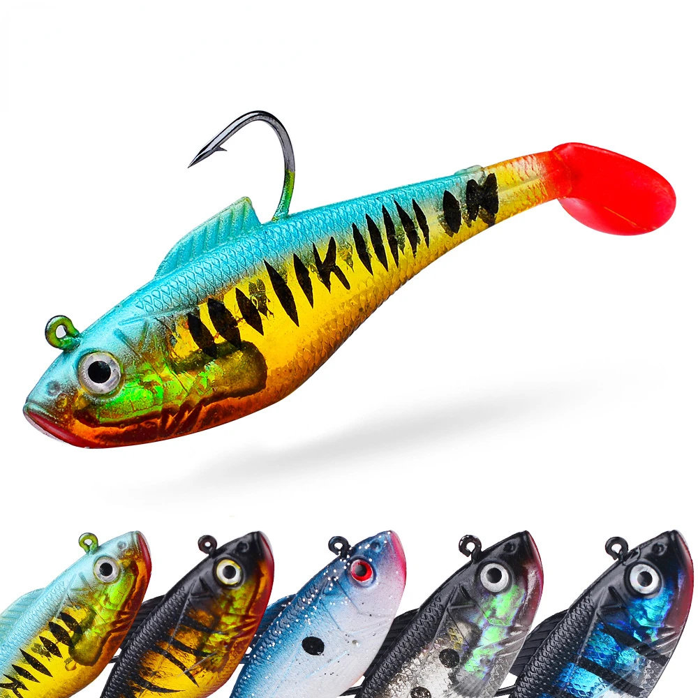 1pcs Cannibal Curved Tail Artificial Wobblers Fishing Lures 3.6g/9.5g/24g Soft Baits Silicone Shad Worm Bass Fishing