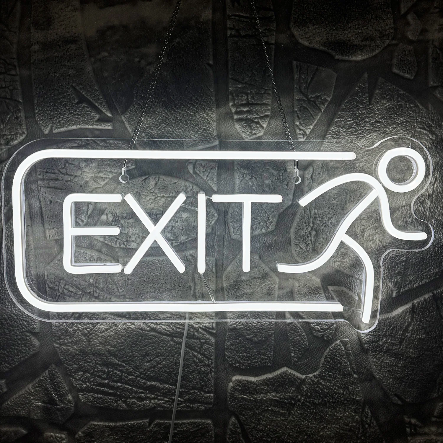 Imagem -04 - Exit Led Flex Neon Sign Decoração Home Shop Light Luz de Chumbo Personalidade Mark Lâmpadas Decoração de Parede Halloween Party Gift