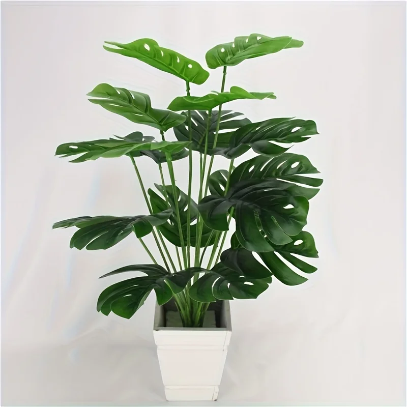 High end 18 Fork Turtle Back Leaf Creative Simulation Plant Wall Potting Engineering Decoration Green Leaves