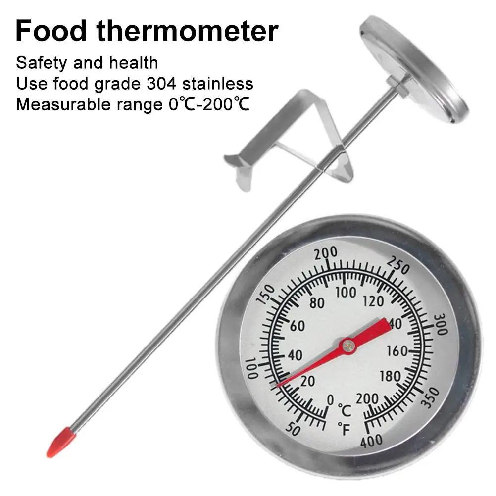 Cooking Thermometer Sturdy Safe Frying Oil Thermometer Easy To Read Stainless Steel for Grilling Candy Candle Making Baking