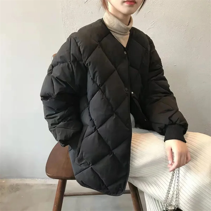 2024 New Autumn Winter Fashion Parkas Women Jacket Korean Loose Casual Lightweight Warm Cotton Padded Jackets Female Overcoat