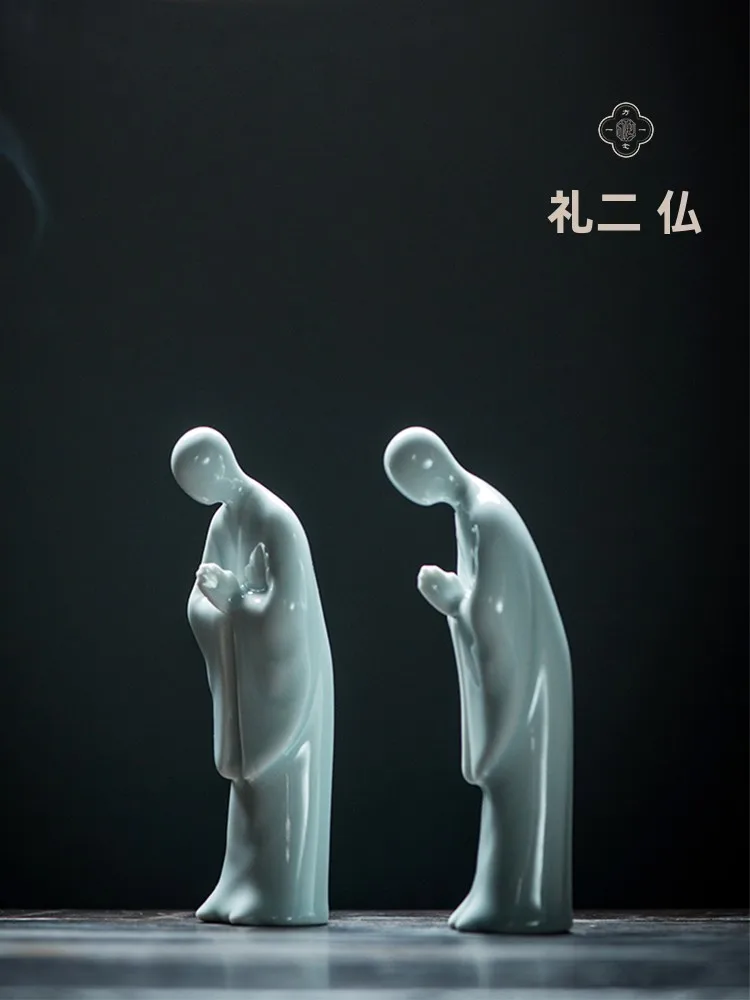 

Фигурка Будды Чэньсян, маленький монах в стиле дзен, настольное украшение, китайский декор для чайной комнаты, буддийские украшения для чайного столика