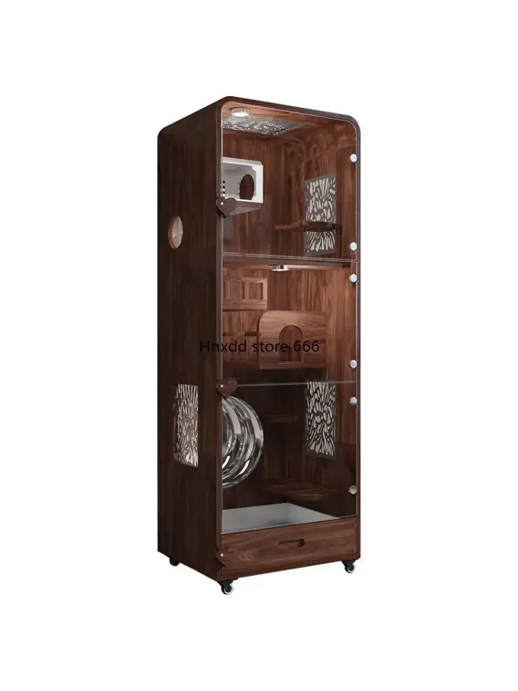 Black walnut solid wood luxury oversized aluminum alloy ice nest cooling special cage