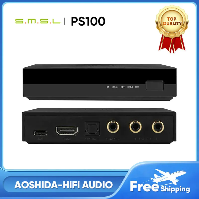 

SMSL PS100 Multifunctional Audio Converter HDMI ARC ES9023 DAC Chip Audio Converter High Peformance Power For Home Car Music