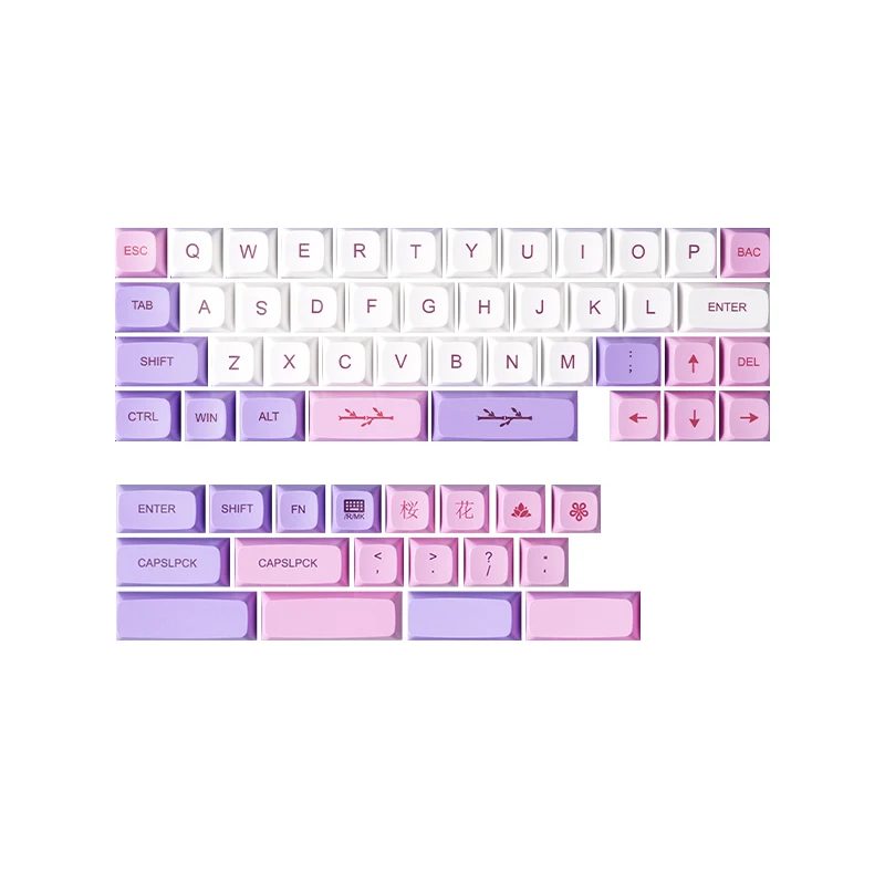 idobao PBT Keycaps %40 Düzen Mekanik Klavye Kapakları Boya süblimasyon Pembe/Siyah/Mor/Turuncu/Gri Kiraz/XDA/MA Keycaps Kiti