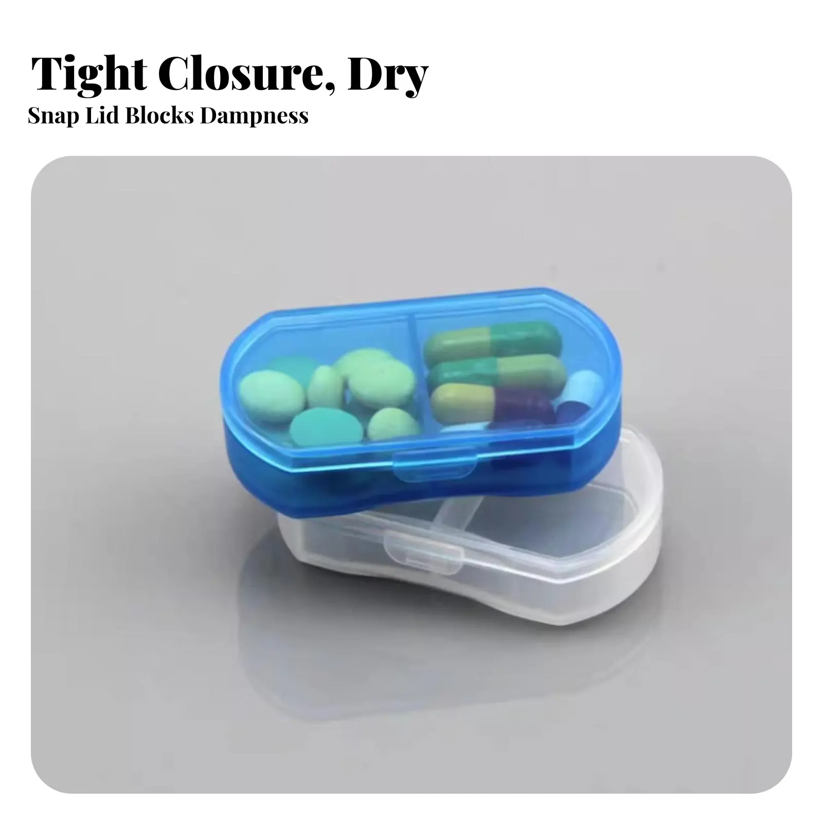 

Multi-Compartment Case Portable 2-Compartment Box Pocket-Sized Secure Closureed for Tripers, Caregivers, While Mobile