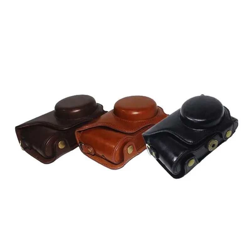 PU 가죽 카메라 케이스, 삼성 갤럭시 EK-GC100 GC100 GC200 EK-GC-200 디지털 카메라 보호 가방, 다크 브라운 블랙 커피