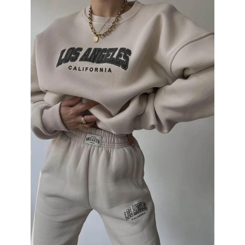 

2023, женский повседневный свитер, длинный свитер, комплект брюк, толстовка, брюки, ансамбль, модная зимняя одежда для женщин среднего возраста