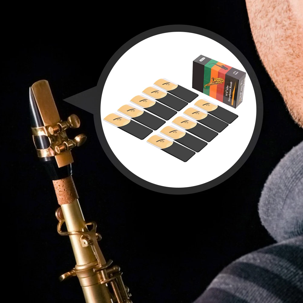 10 Pack Eb Alto Sax Reeds Saxophone Reeds Thinner Reed Tip Alto Saxophone Reeds Traditional Reed Woodwind Instrument Accessories