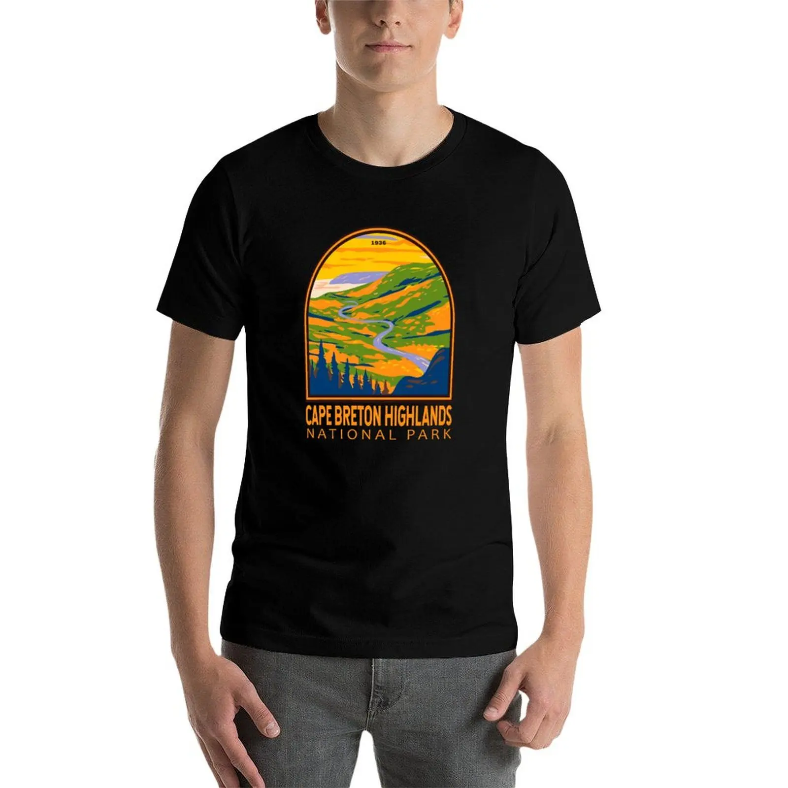 Cape Breton Highlands National Park Canada Vintage Emblem T-Shirt funny t shirts cotton T-Shirt