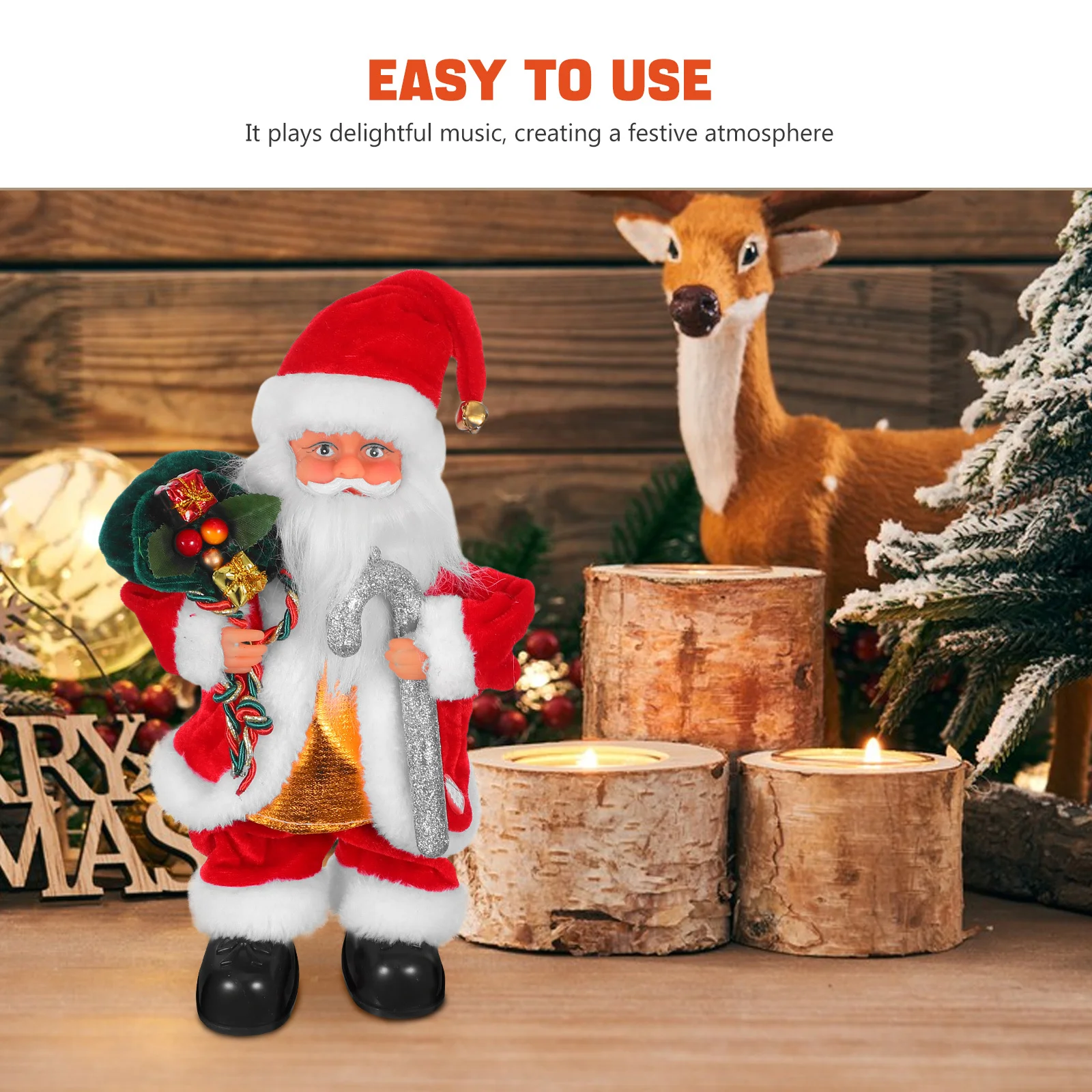 ซานต้าไฟฟ้าพร้อมดนตรี ของตกแต่งคริสต์มาสสุดน่ารัก ของขวัญปาร์ตี้คริสต์มาส ของตกแต่งบ้านช่วงเทศกาล ความบันเทิงสุดสนุกในวันหยุด