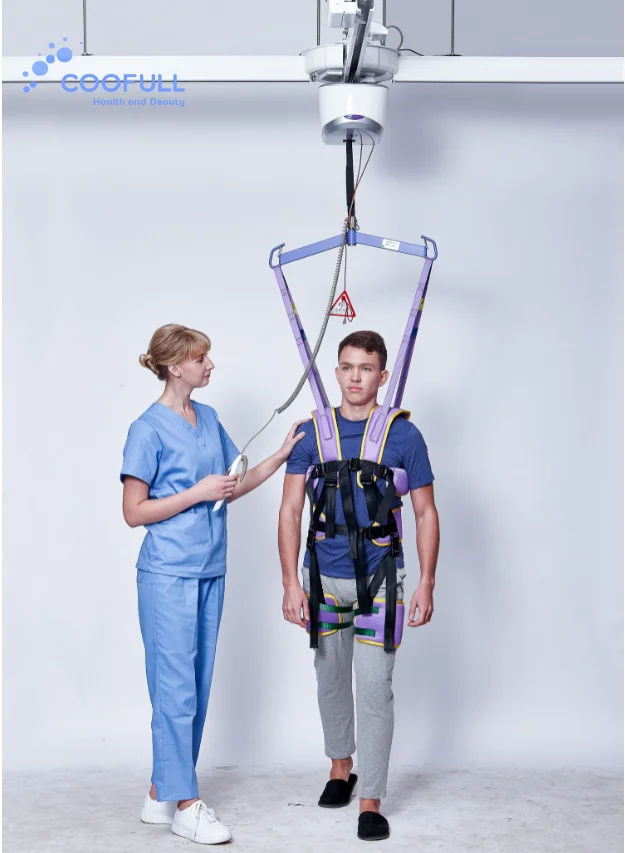 Coolfull 2023 Multifunction Patient Transfer Hoist Lift  Ceiling  Stroking Walking Equipment Training Ceiling Lift System