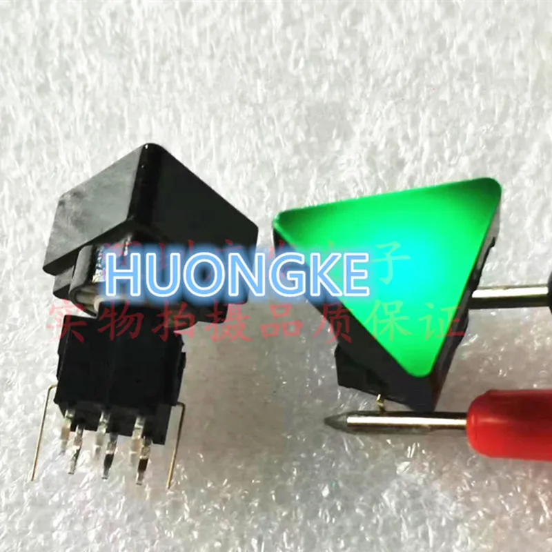 5PCS/LOT PB613 with LED light touch switch self reset button 6-pin green light