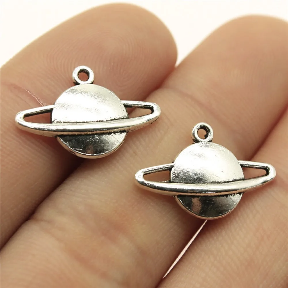 40pcs 20x13mm(0.79x0.51inch) Antique Silver Color Solar System Charms Zinc Alloy Jewelry Findings