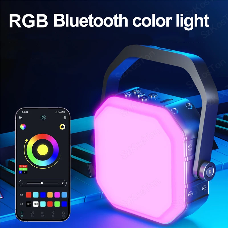 RGB Video Light Portable LED Camera Light Panel 0-360 Full Color 3000-9000K Rechargeable DSLR Lighting for Vlogging Photography