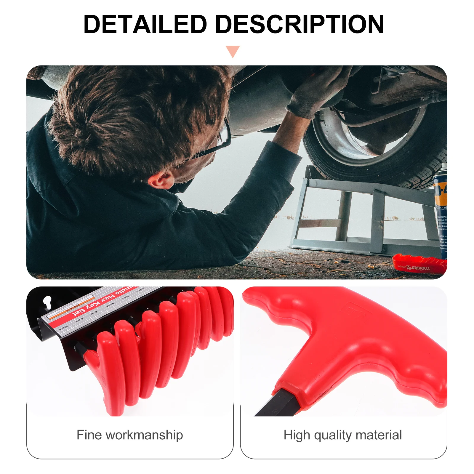 1 مجموعة من مفاتيح الربط الداخلية السداسية T-مقبض أدوات إصلاح الصلب تلميع طحن سطح مقاومة للصدأ صلابة عالية مقاومة للاهتراء #4